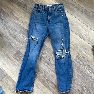 Abercrombie and ditch ankle straight ultra high rise